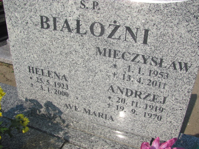 Helena Białożna 1923 Biechowo - Grobonet - Wyszukiwarka osób pochowanych