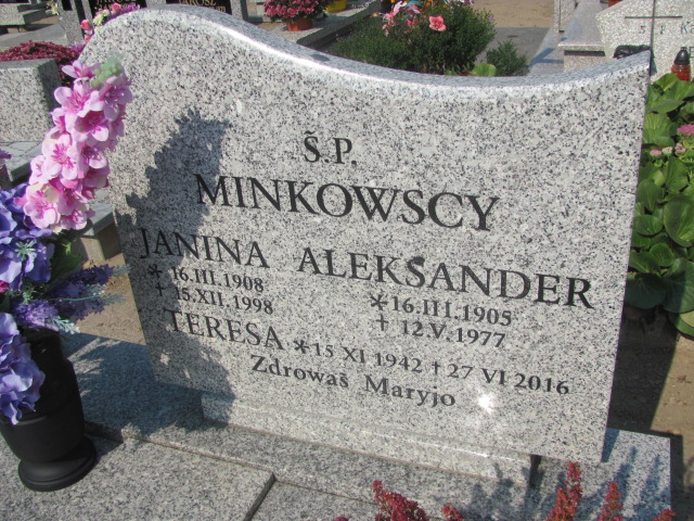 Teresa Ewa Minkowska 1942 Biechowo - Grobonet - Wyszukiwarka osób pochowanych